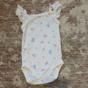 Carter's Cream Bodysuit with Blue and Orange Floral